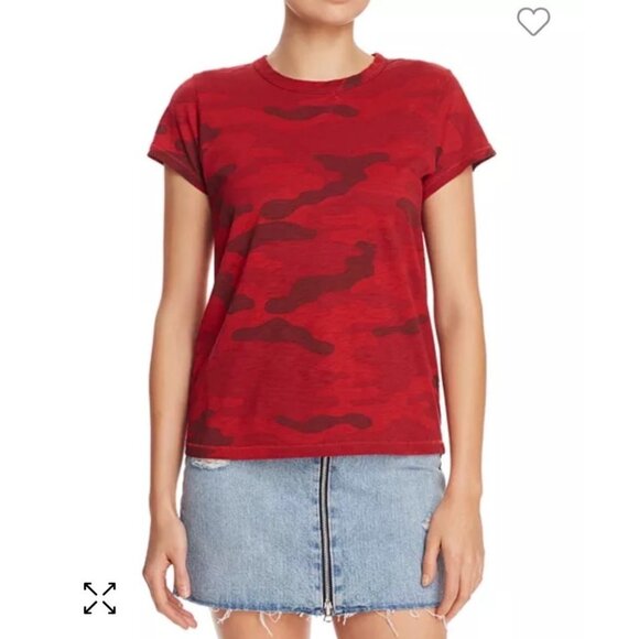 Rag & Bone Red Camo Print Short Sleeve Tee - Picture 8 of 12